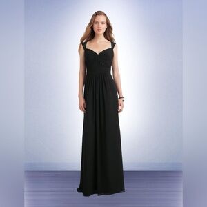 NWT Bill Levkoff Black Sleeveless Chiffon Formal Evening Gown Dress‎ 10